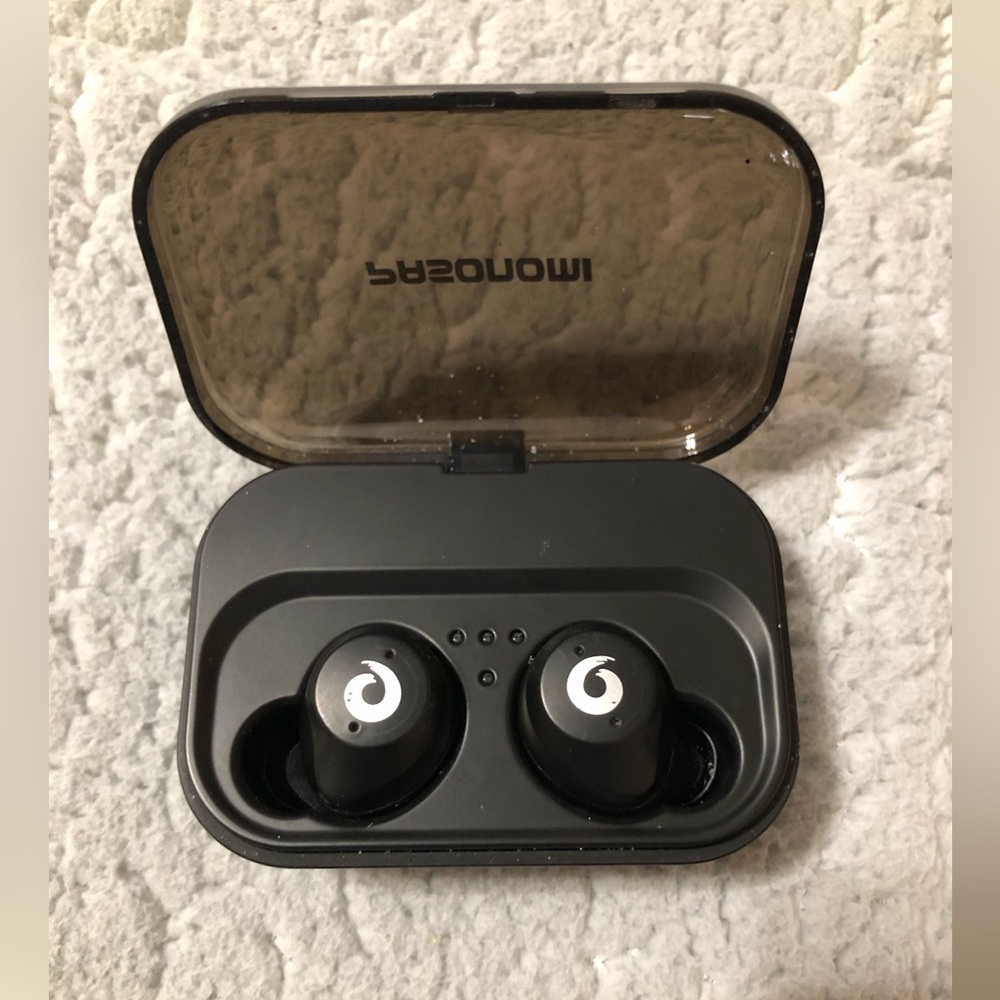 True Wireless Earbuds in Black with Charging Case